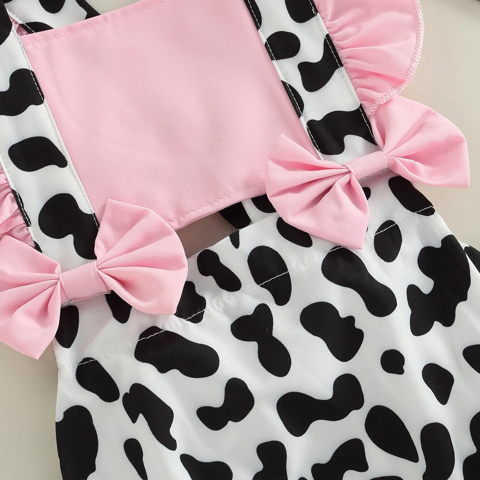 Pink Cow Print Romper