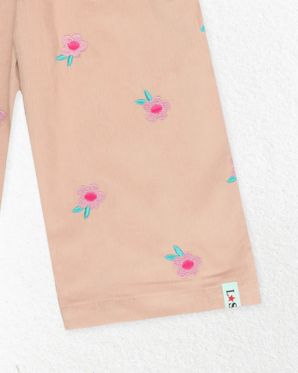 Pink Floral Embroidered Dungarees