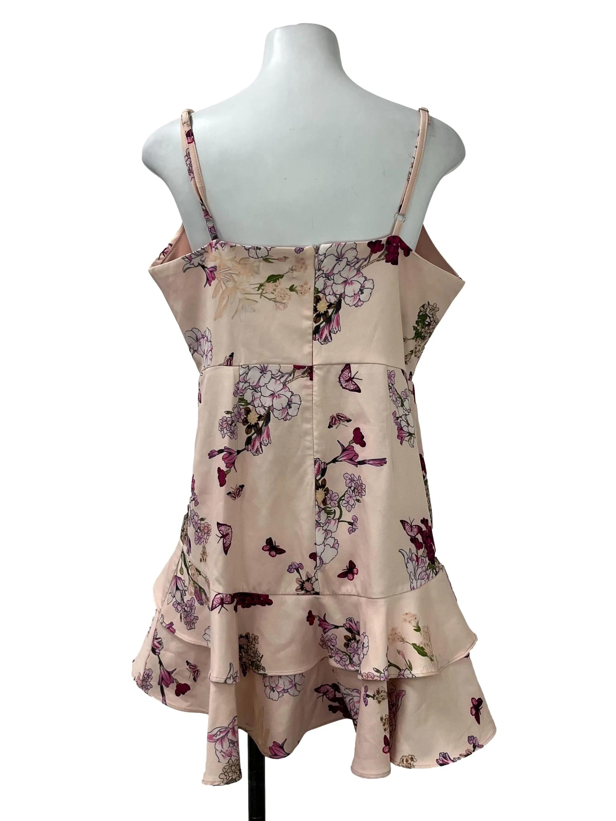 Pink Floral Flutter Romper