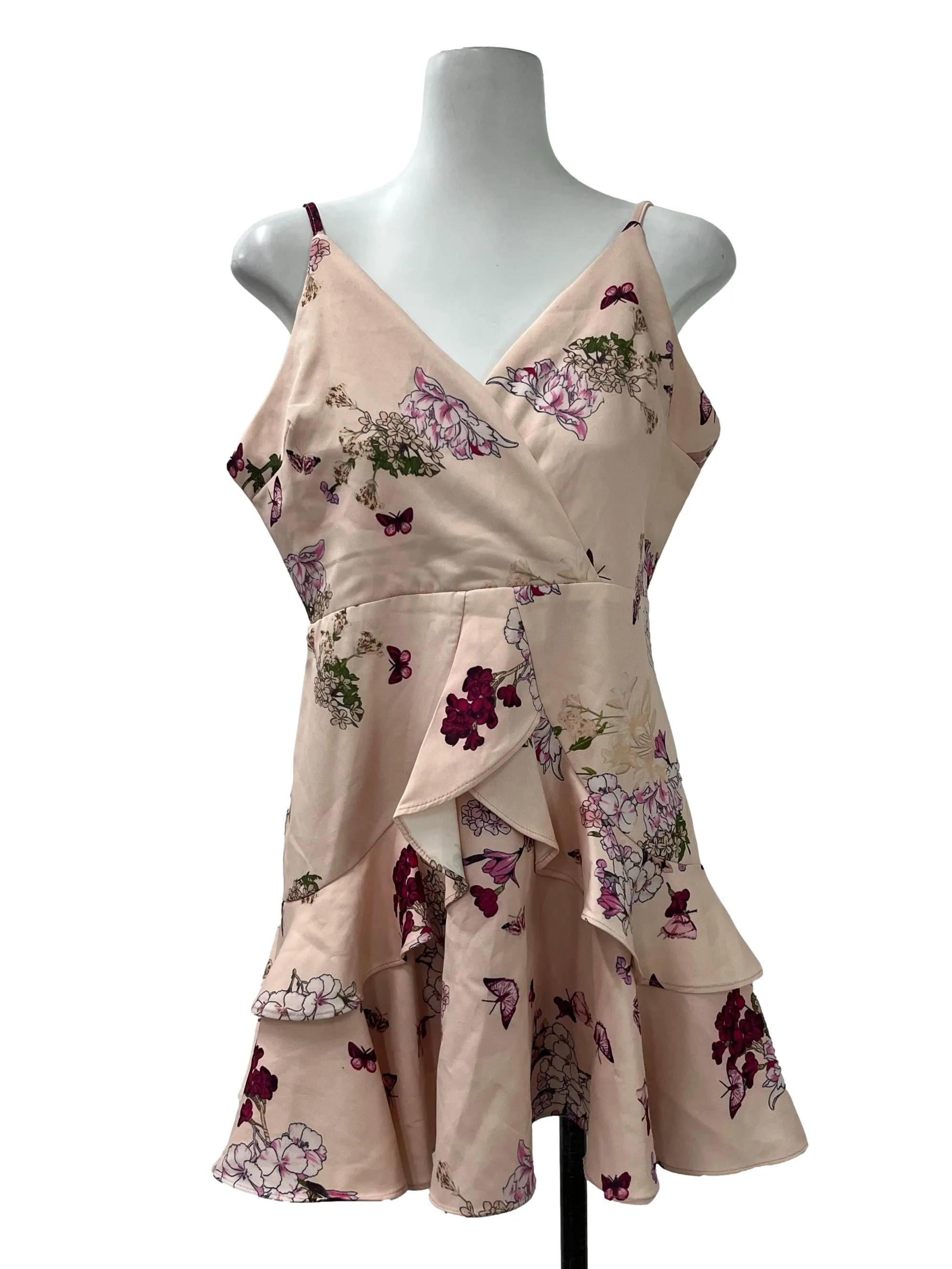 Pink Floral Flutter Romper