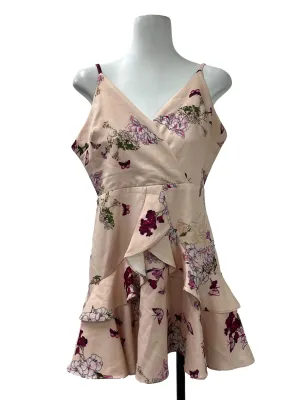 Pink Floral Flutter Romper