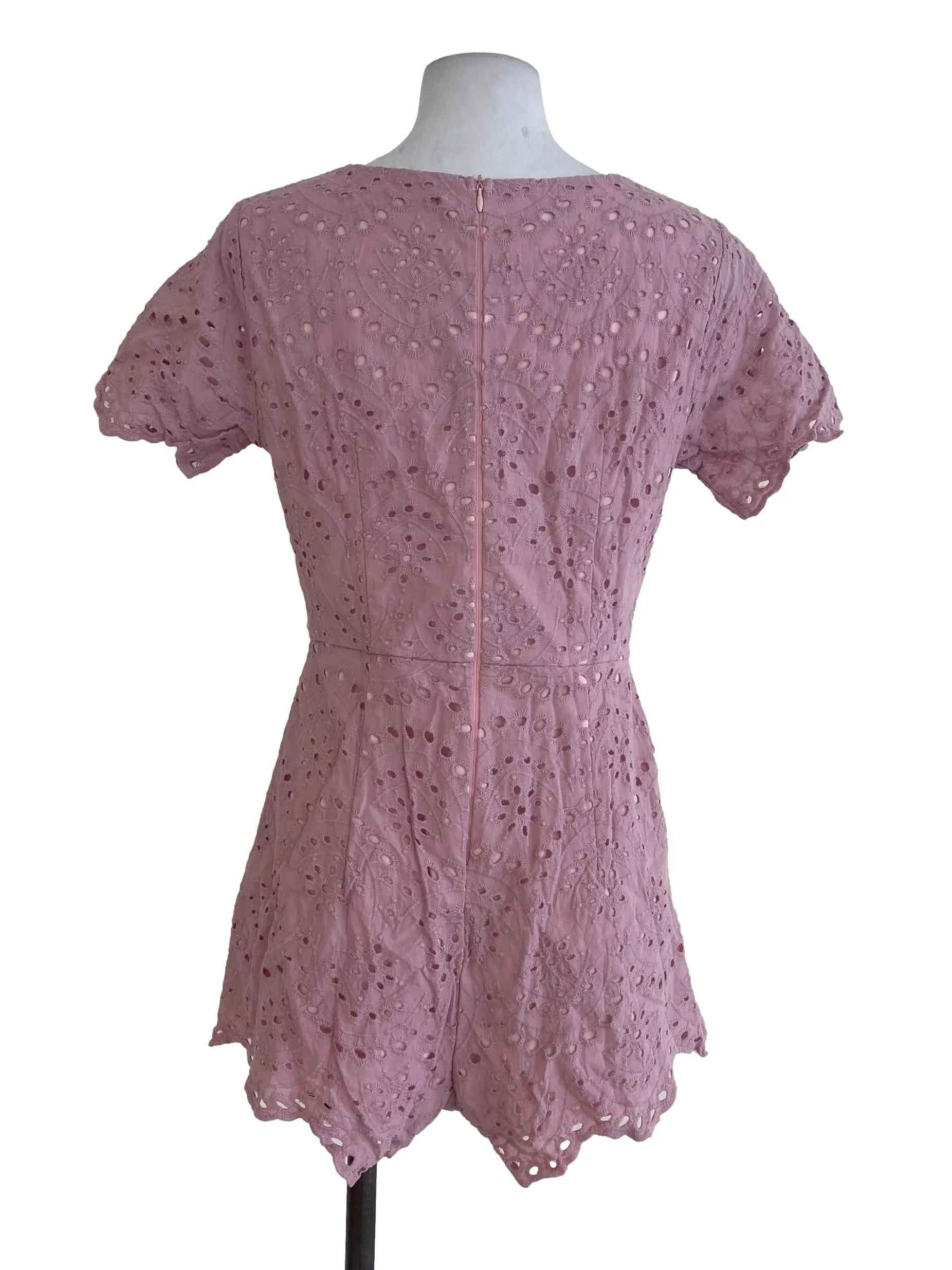 Pink Floral V Neck Romper