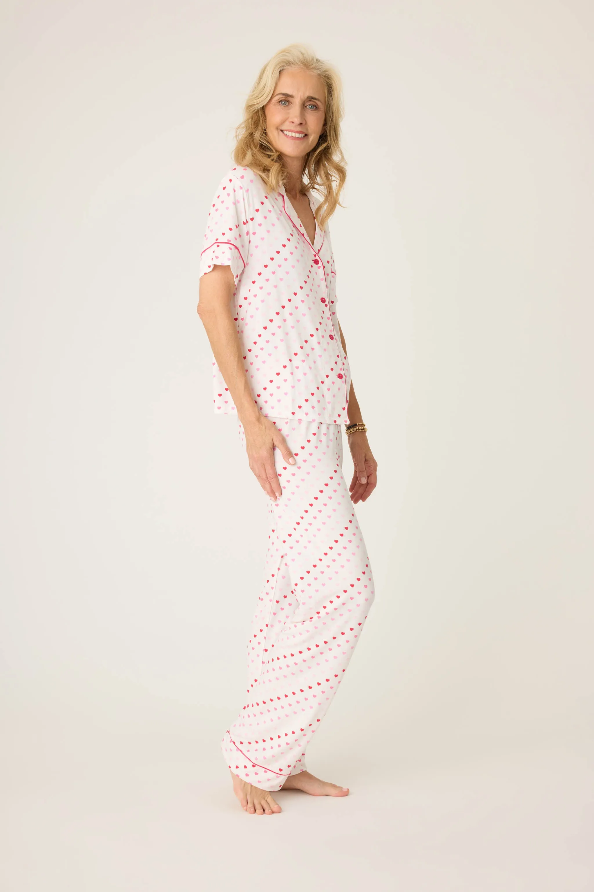 PJ Salvage Day Dreams Heart Print Modal Short Sleeve PJ Set