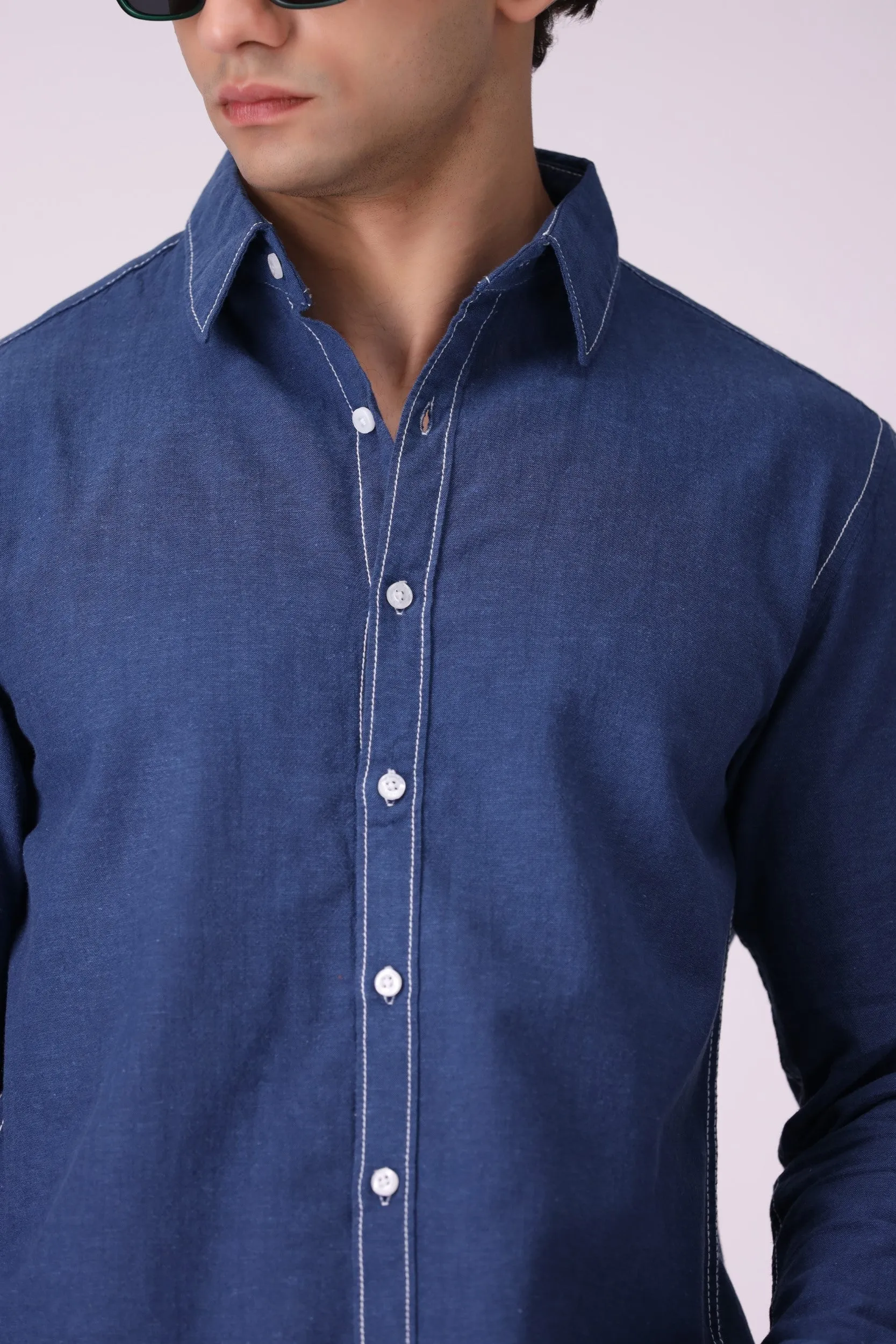 PlainBlue Regular-Fit Shirt