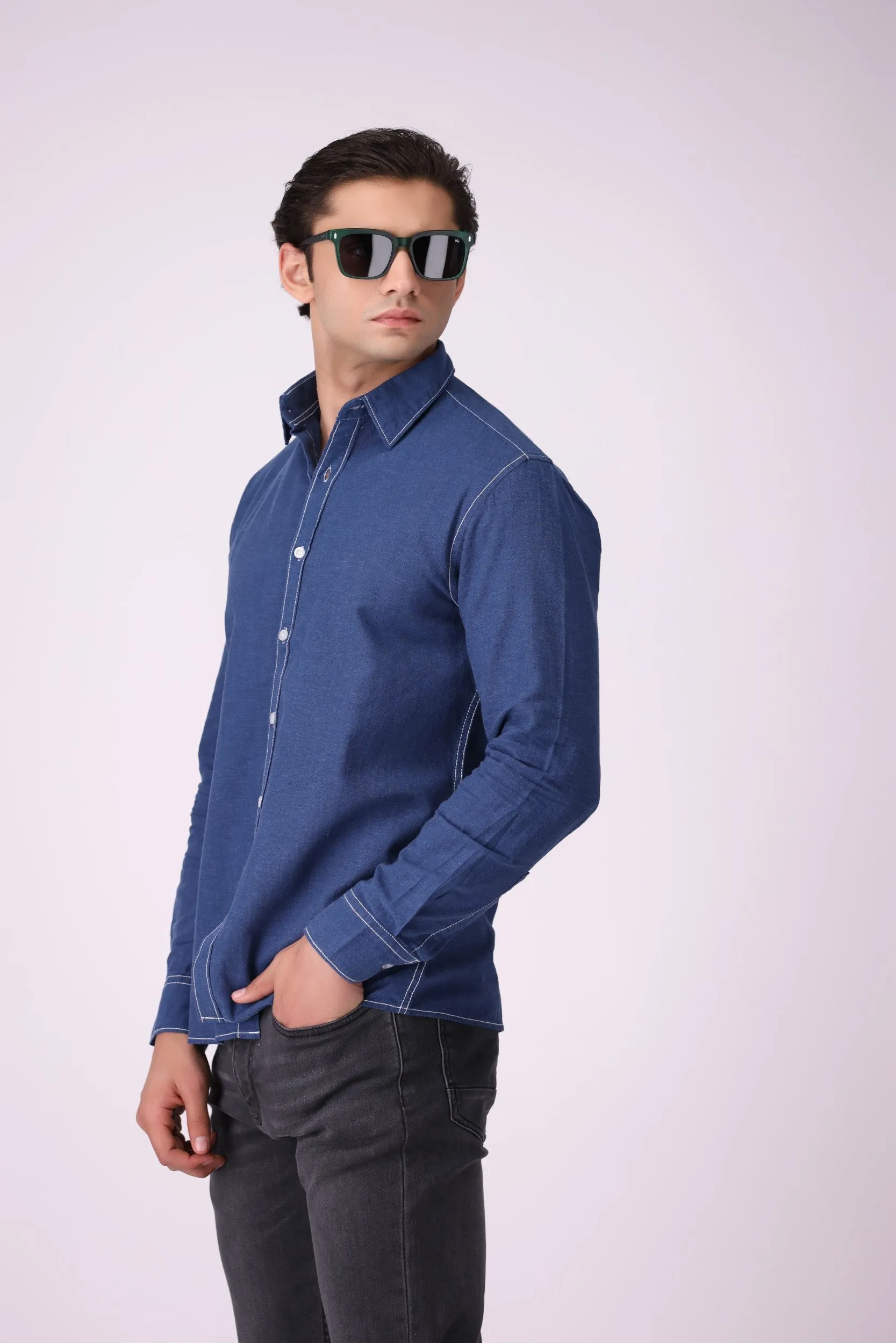 PlainBlue Regular-Fit Shirt