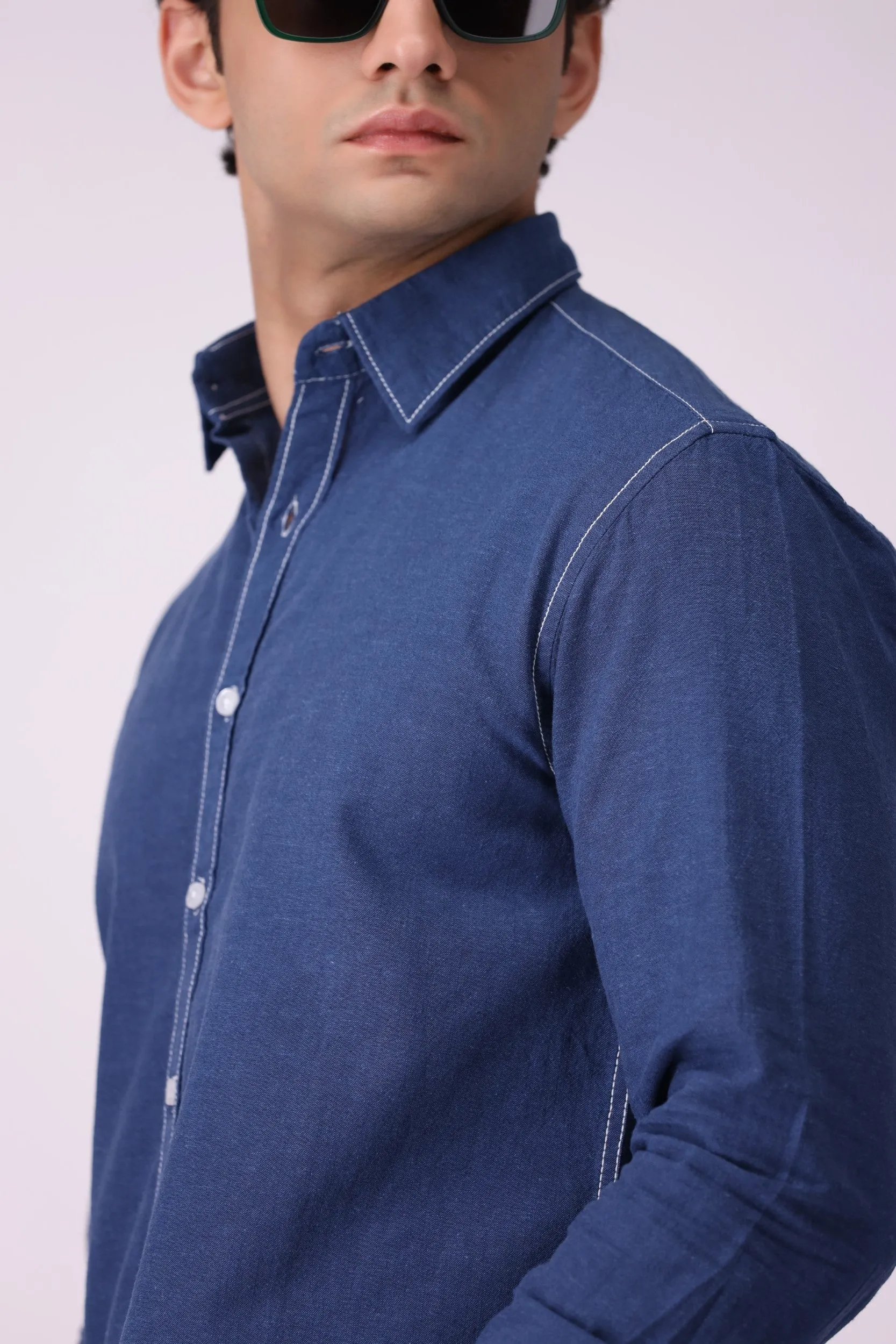 PlainBlue Regular-Fit Shirt