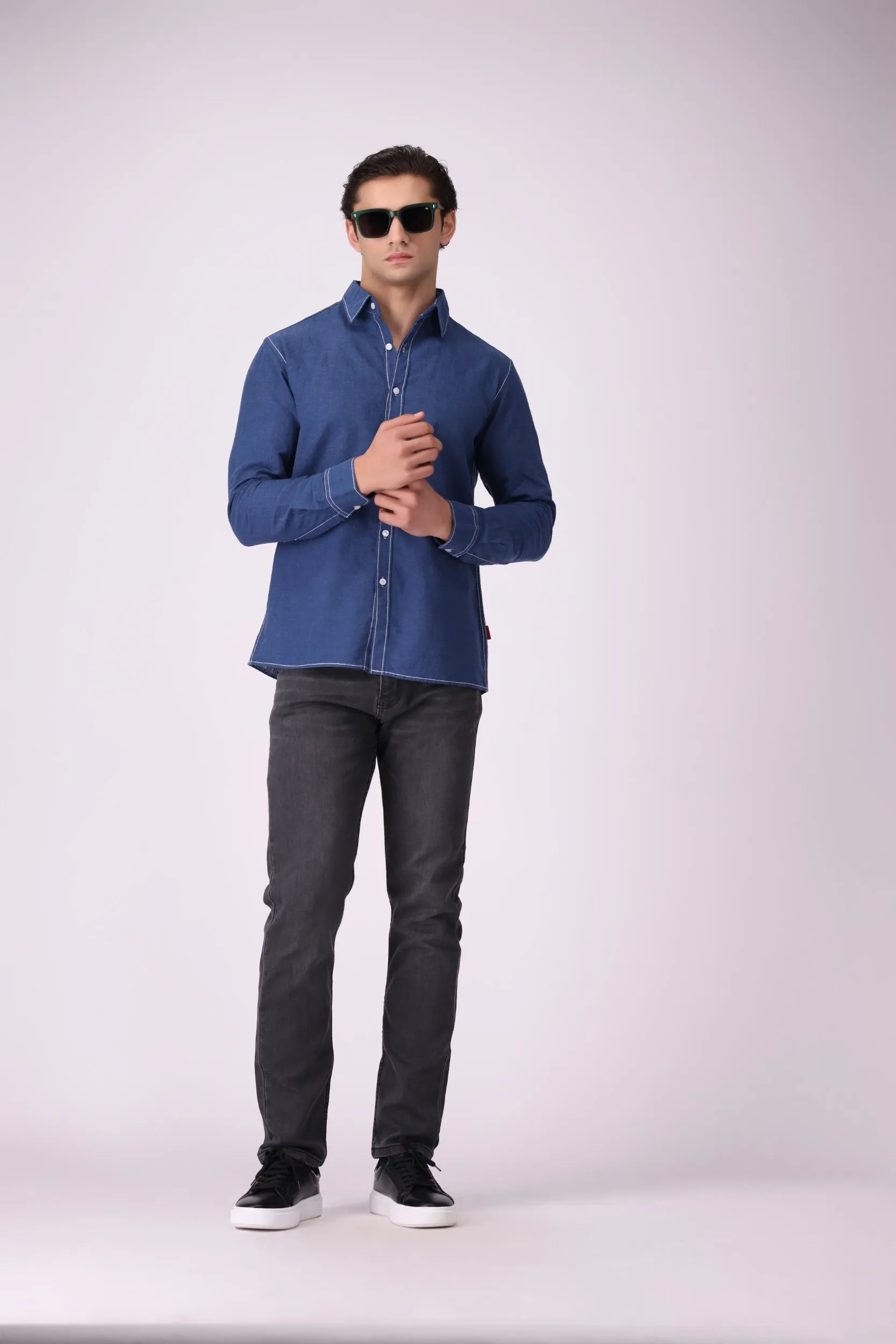 PlainBlue Regular-Fit Shirt