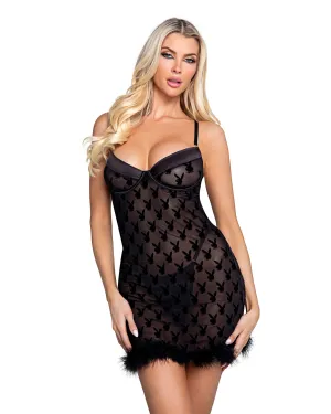 Playboy Bunny Noir Chemise - PBLI105