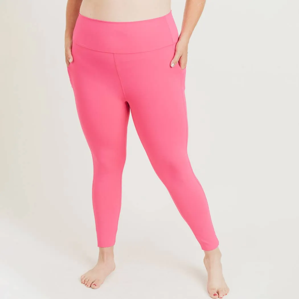 PLUS Laser-Cut Highwaist Leggings - Fuschia