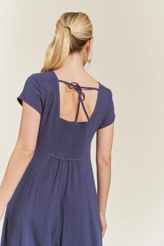 Plus Size Linen Button Down Jumpsuit