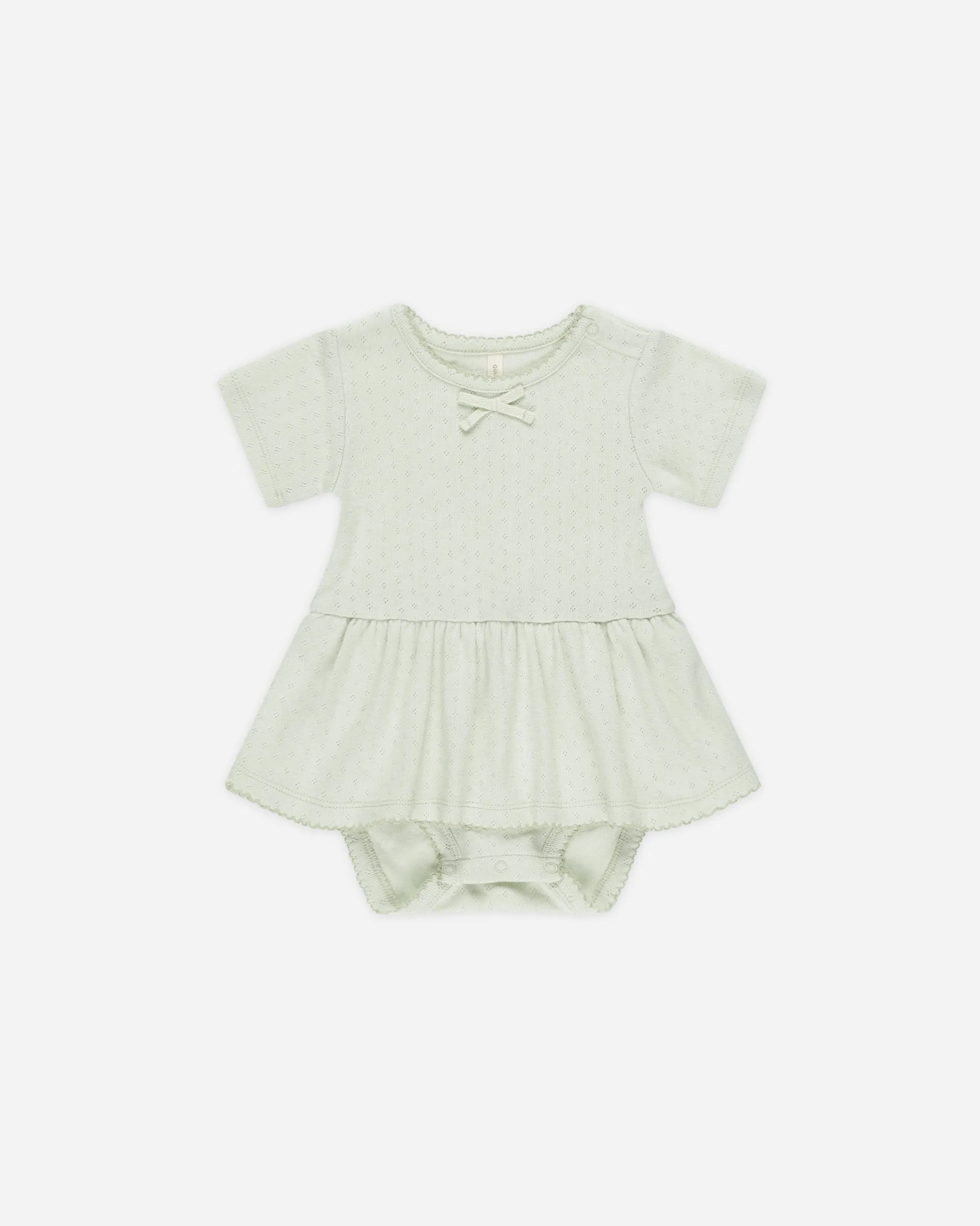 Pointelle Skirted Bodysuit || Mint