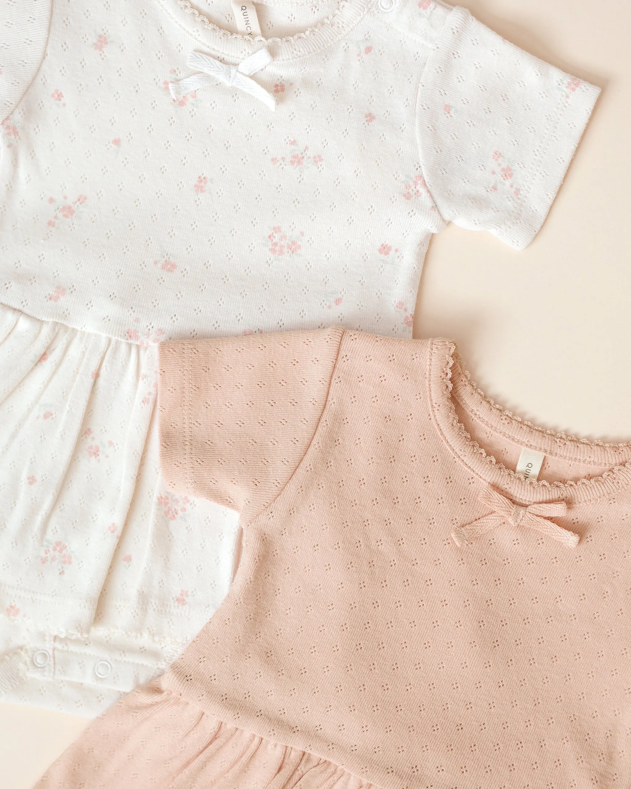Pointelle Skirted Bodysuit || Pink Ditsy