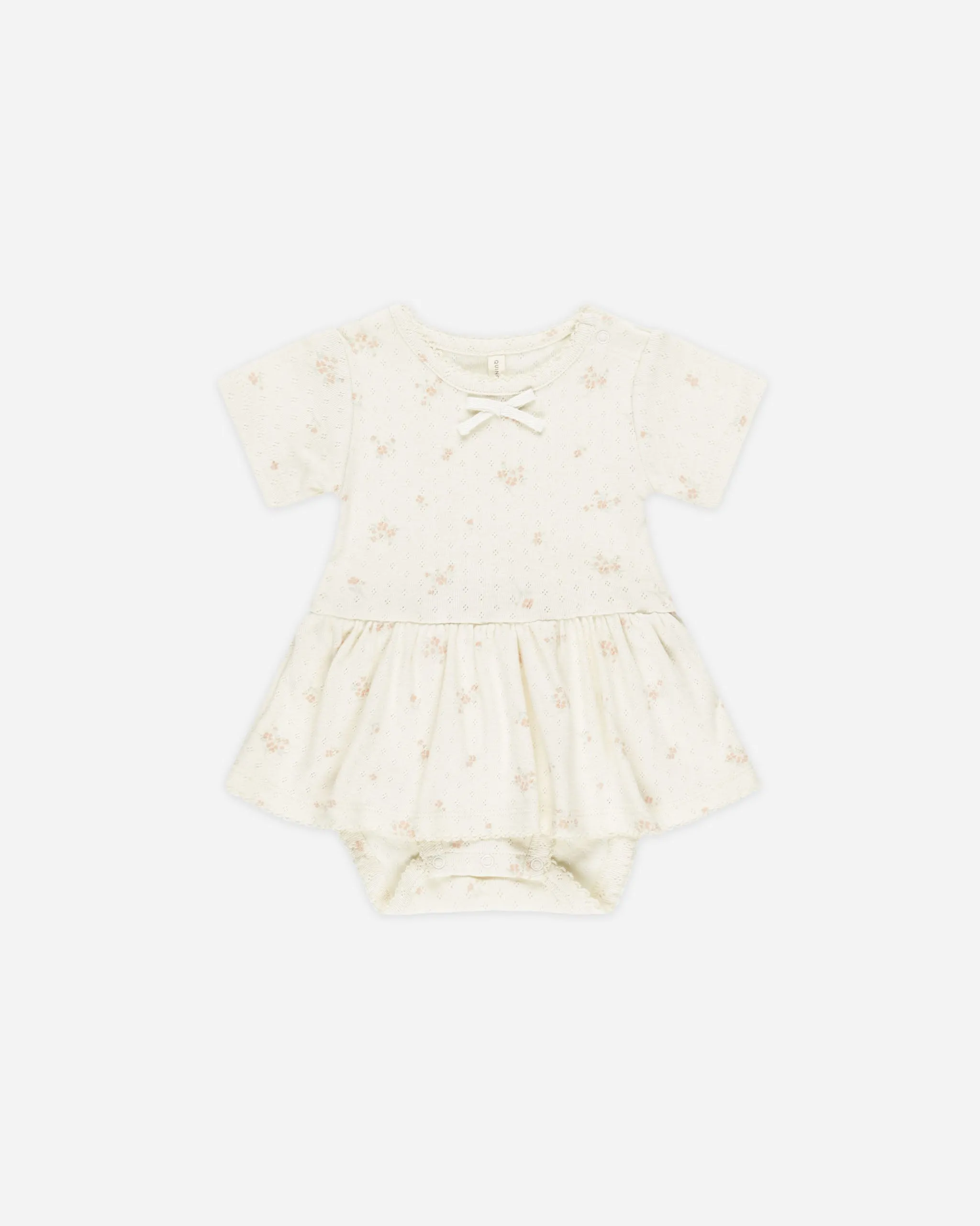 Pointelle Skirted Bodysuit || Pink Ditsy