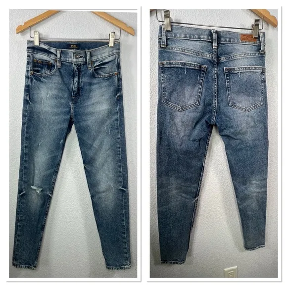 Polo Ralph Lauren Tompkins Skinny High Rise Ankle Jeans Sz 25 Cotton Blend