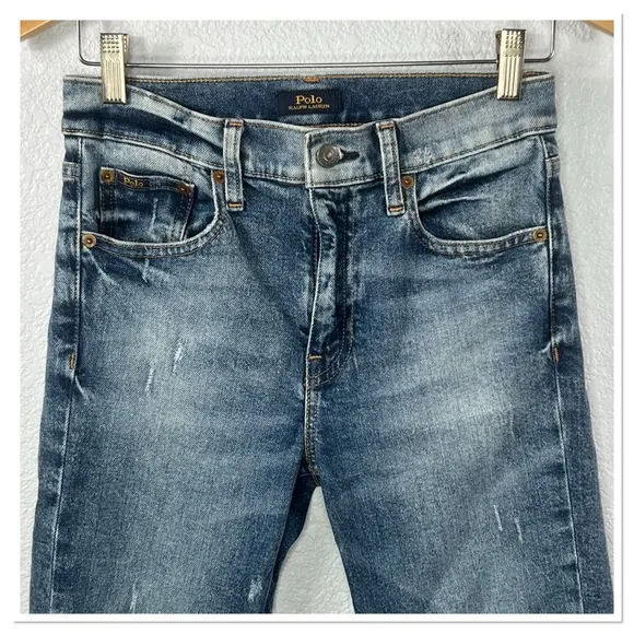 Polo Ralph Lauren Tompkins Skinny High Rise Ankle Jeans Sz 25 Cotton Blend
