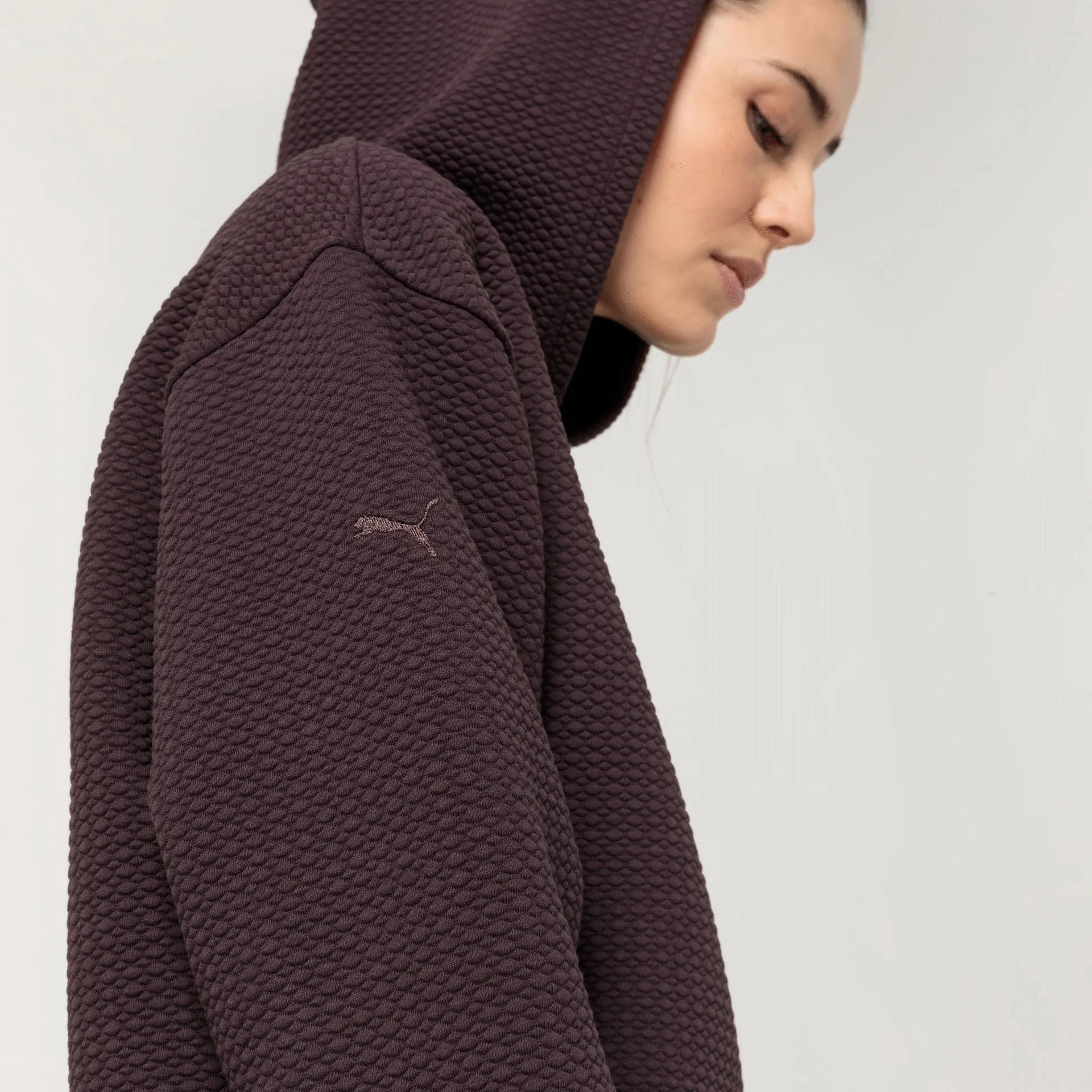 Porsche Women's Textured Hoodie (Blackberry) - Yoga Capsule