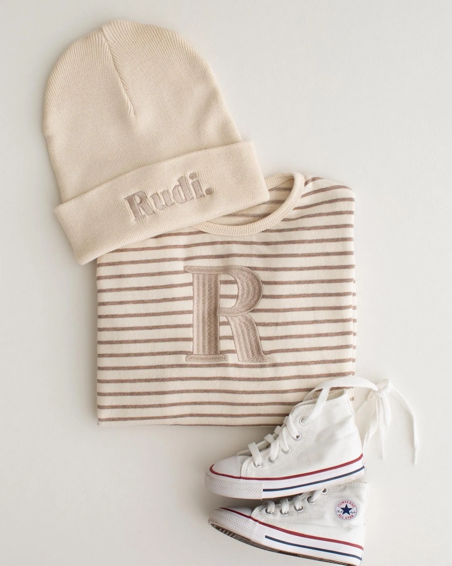 Pre-Order Oversized Stripe Sweatshirt - Embroidered