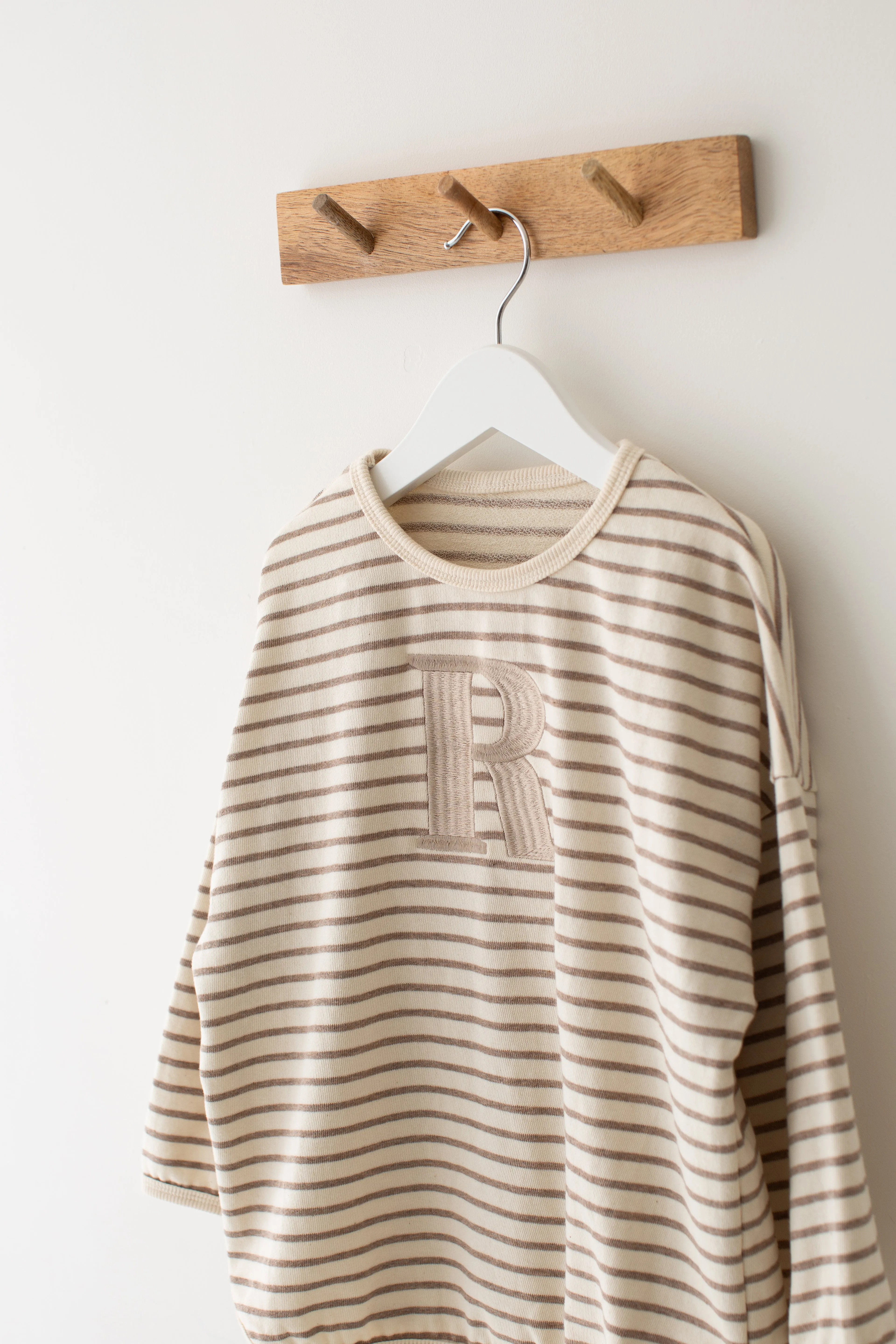Pre-Order Oversized Stripe Sweatshirt - Embroidered