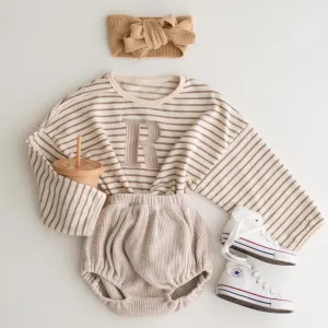 Pre-Order Oversized Stripe Sweatshirt - Embroidered