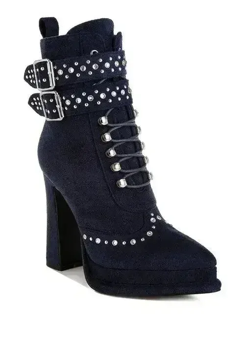 Punk Harness Boots - Studded High Heel Boots | Femstylo