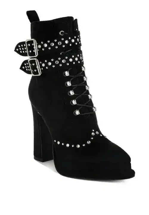Punk Harness Boots - Studded High Heel Boots | Femstylo