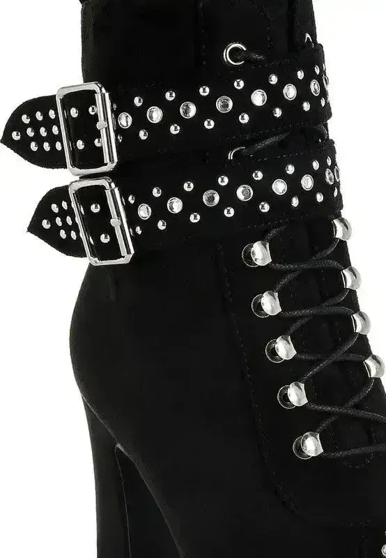 Punk Harness Boots - Studded High Heel Boots | Femstylo