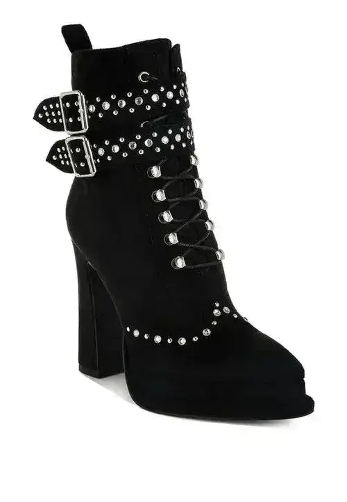 Punk Harness Boots - Studded High Heel Boots | Femstylo