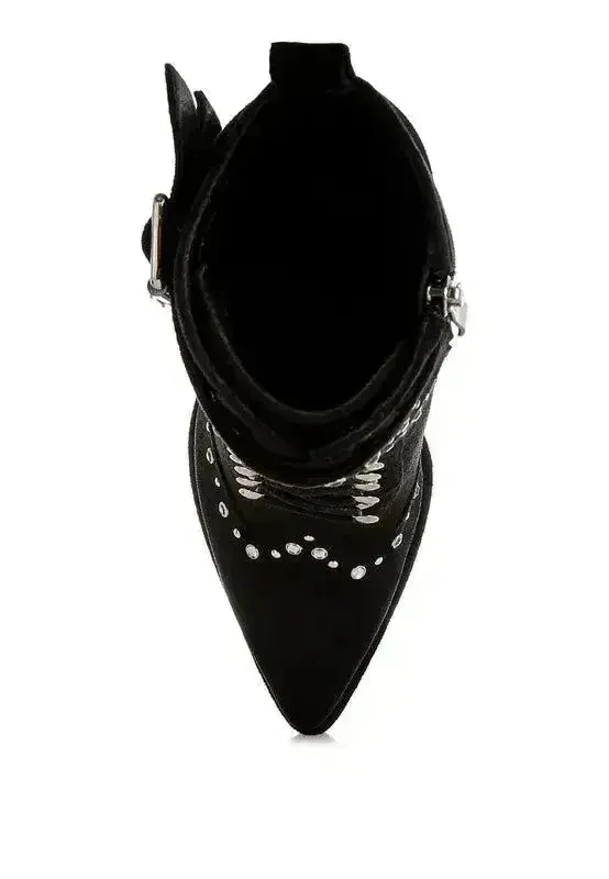 Punk Harness Boots - Studded High Heel Boots | Femstylo
