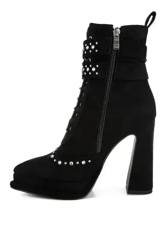Punk Harness Boots - Studded High Heel Boots | Femstylo