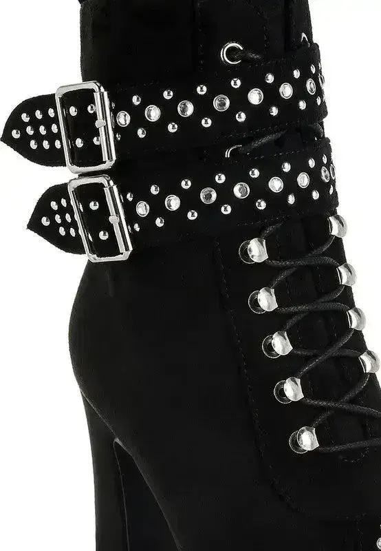 Punk Harness Boots - Studded High Heel Boots | Femstylo