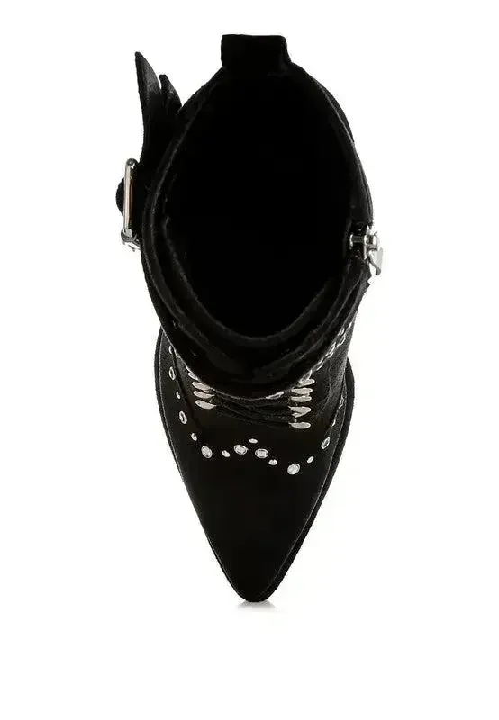 Punk Harness Boots - Studded High Heel Boots | Femstylo