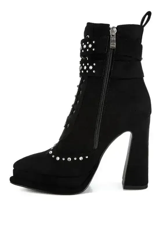 Punk Harness Boots - Studded High Heel Boots | Femstylo
