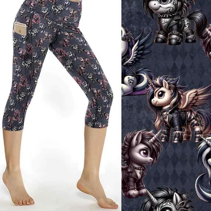 Punked Up Ponies Unicorn Capri Leggings