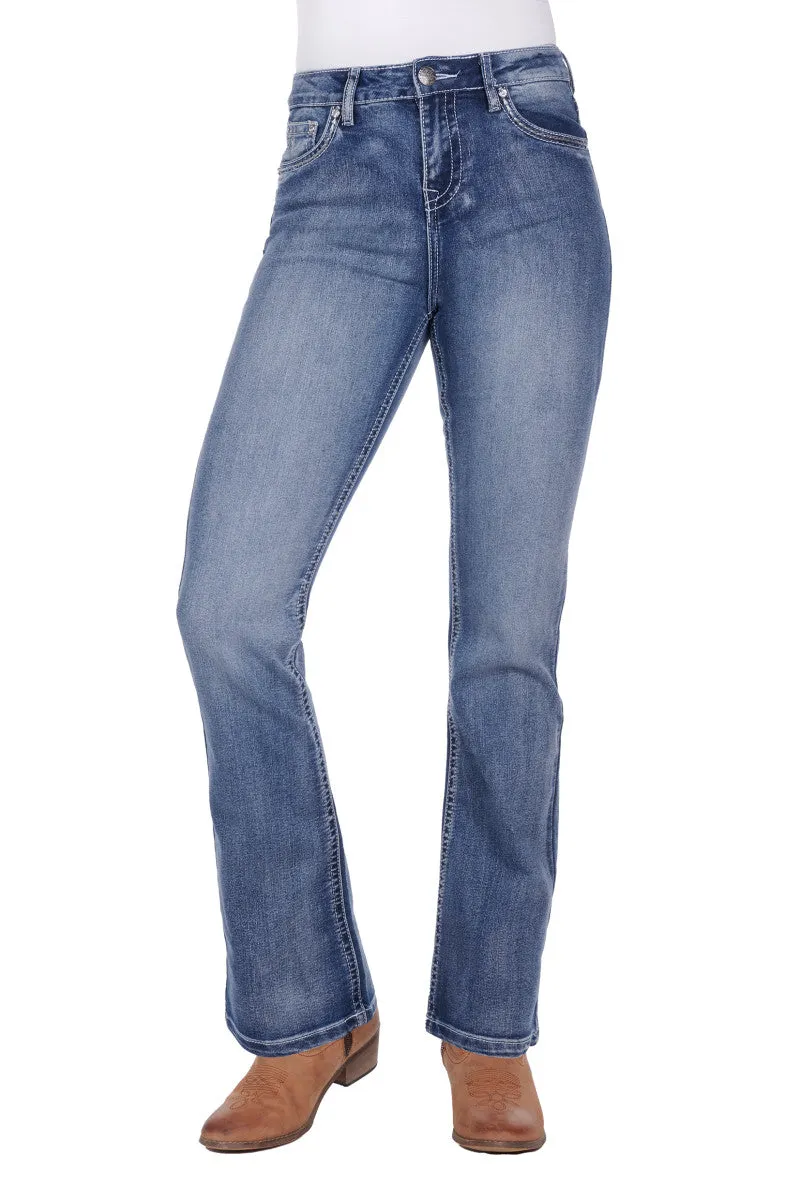 Pure Western Jemma Ladies HiWaist Bootcut Jeans Moonshine