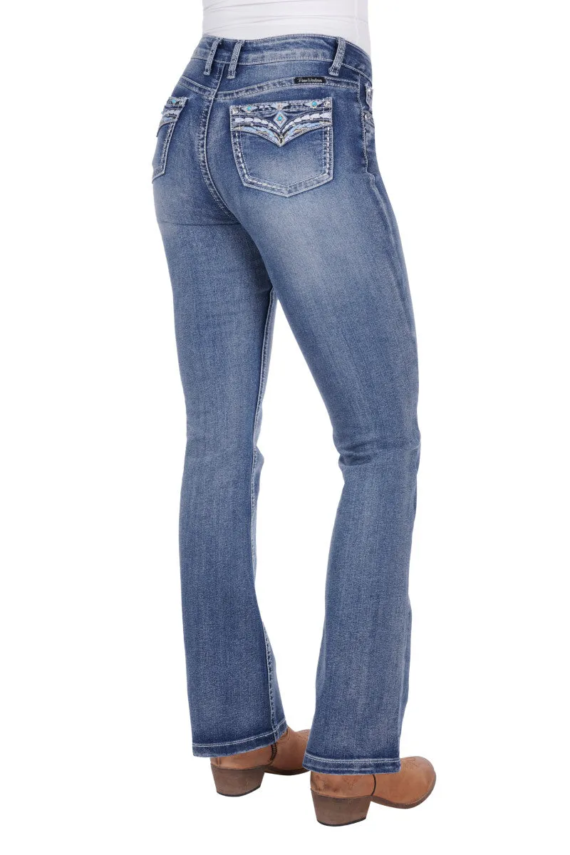 Pure Western Jemma Ladies HiWaist Bootcut Jeans Moonshine
