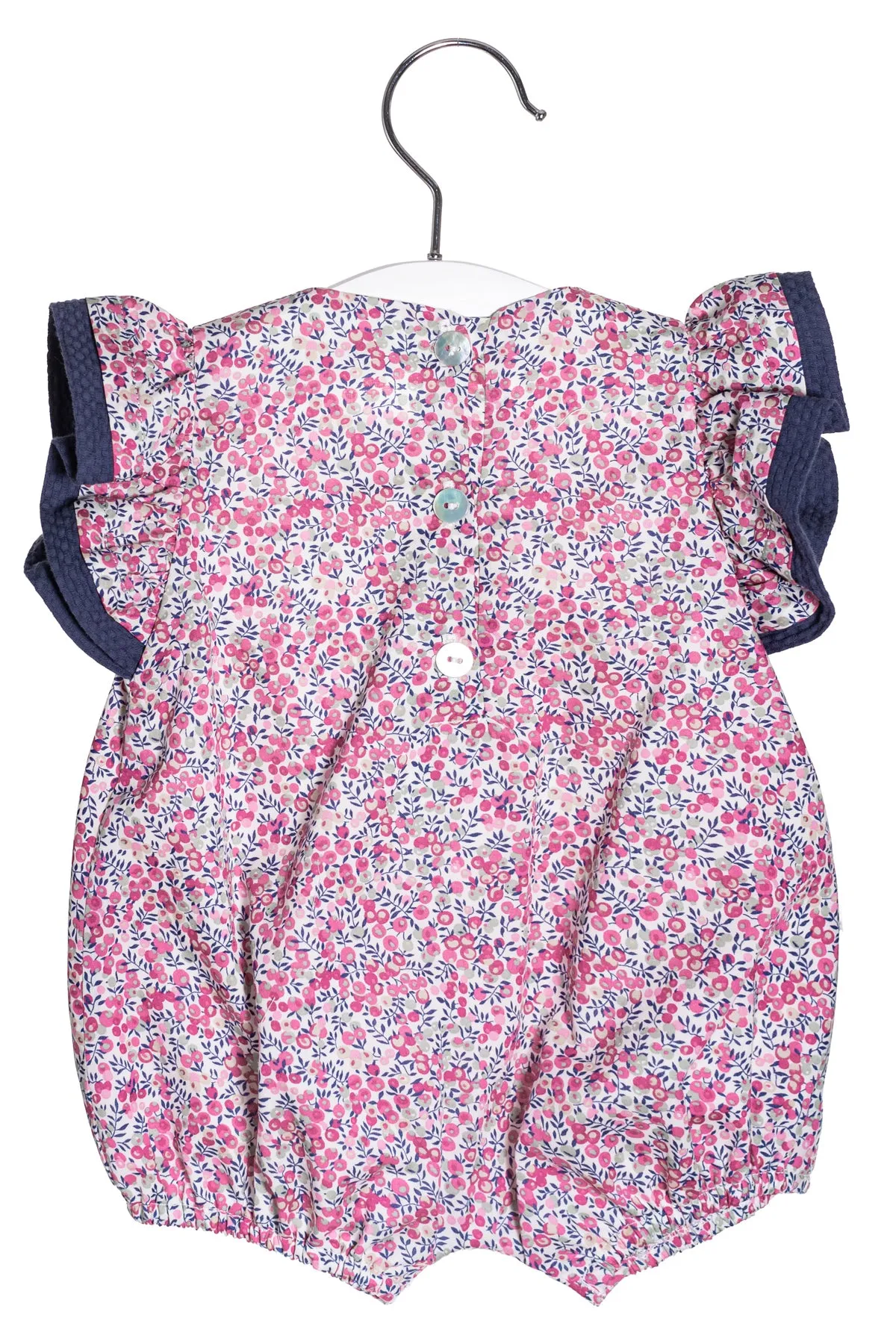 "Adelaide" Fuchsia Liberty Print Romper
