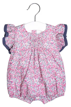 "Adelaide" Fuchsia Liberty Print Romper