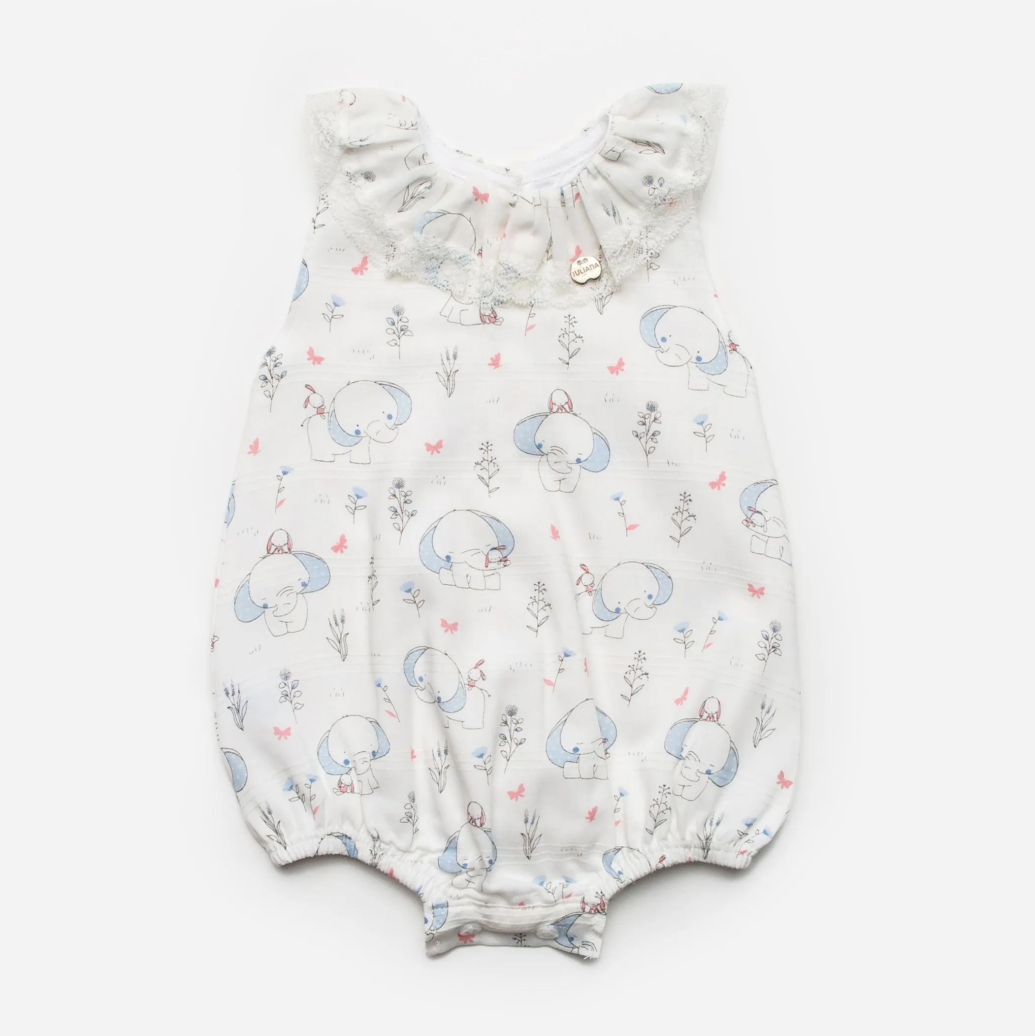 "Eli" Elephant Print Romper