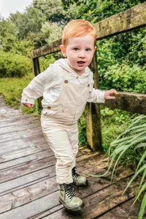 "Henry" Sand Needlecord Dungaree Set