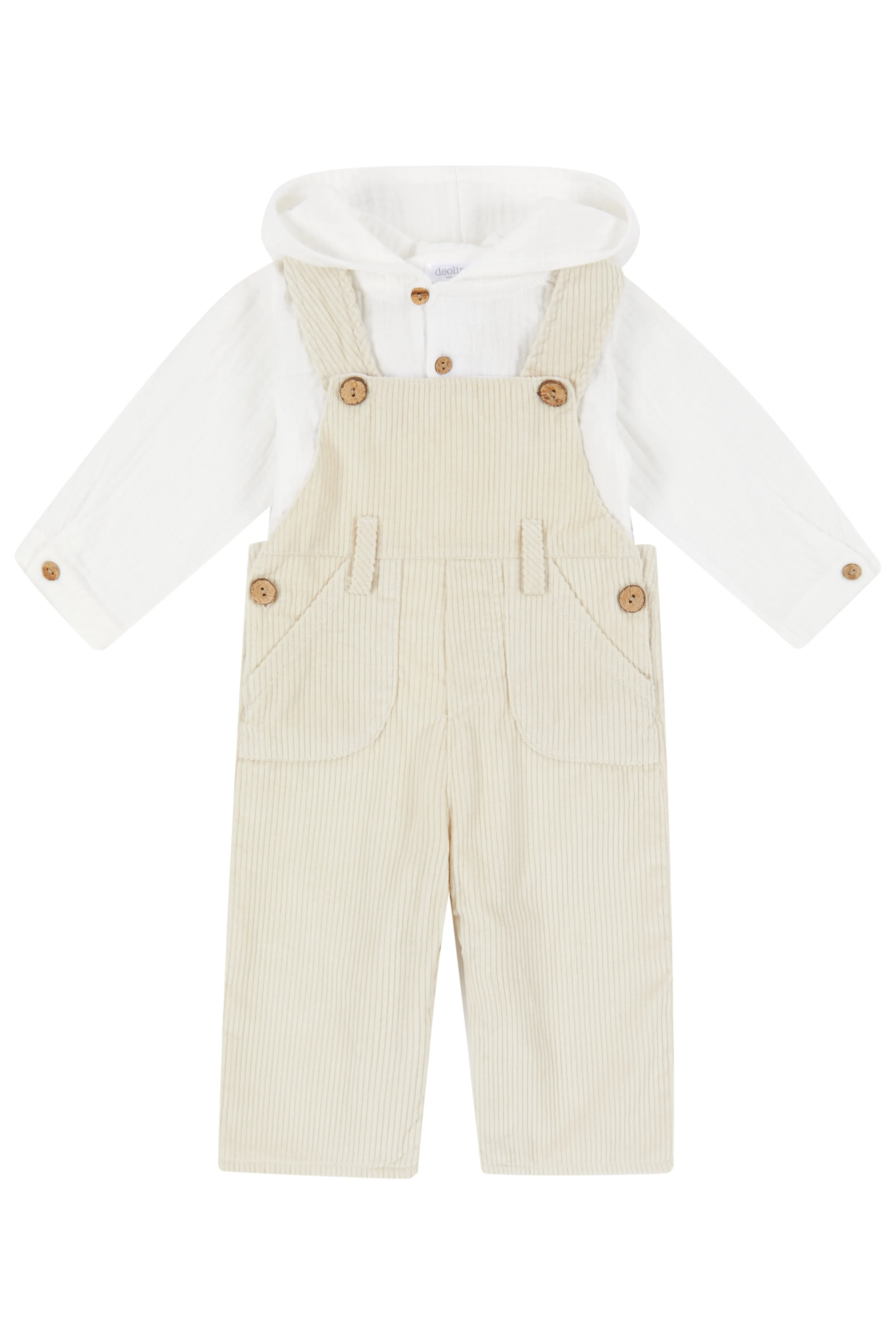 "Henry" Sand Needlecord Dungaree Set