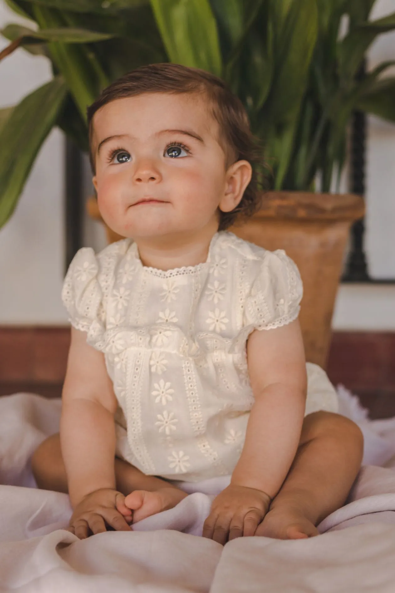 "Isa" Cream Lace Romper