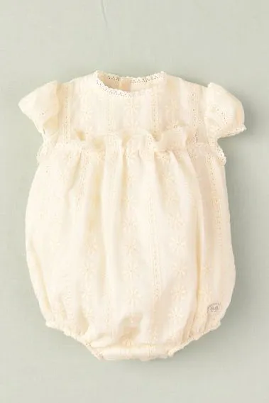 "Isa" Cream Lace Romper