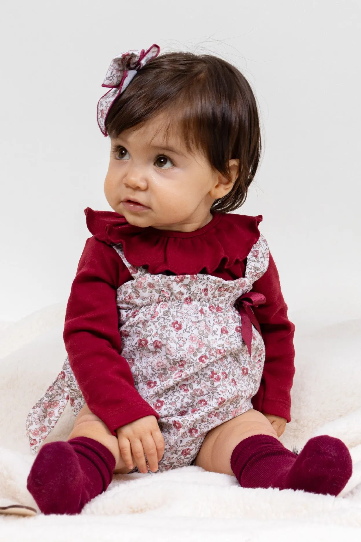 "Maryam" Burgundy Floral Shortie Outfit