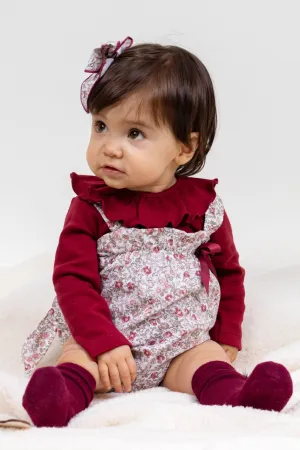 "Maryam" Burgundy Floral Shortie Outfit