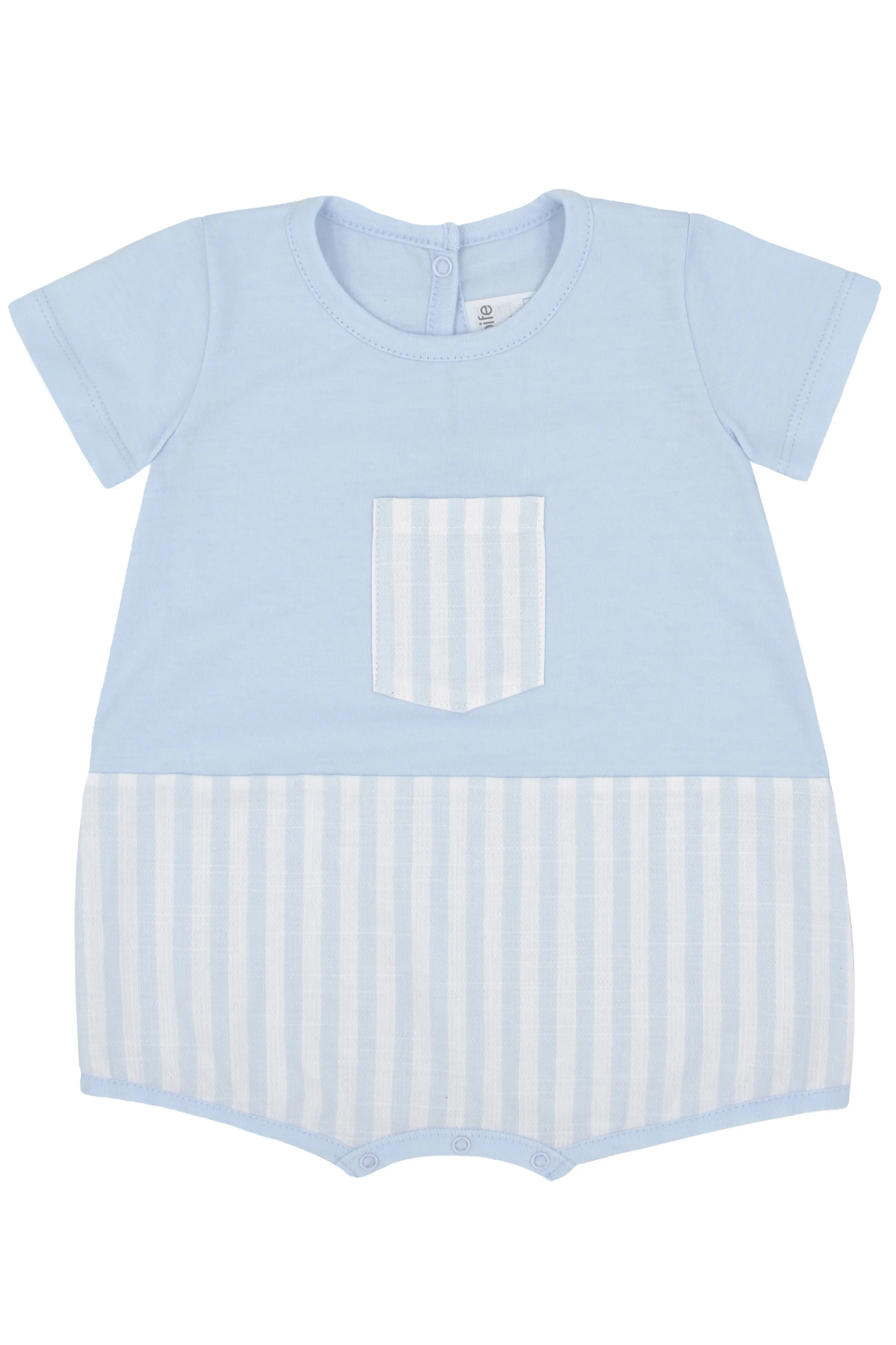 "Milo" Blue Stripe Romper