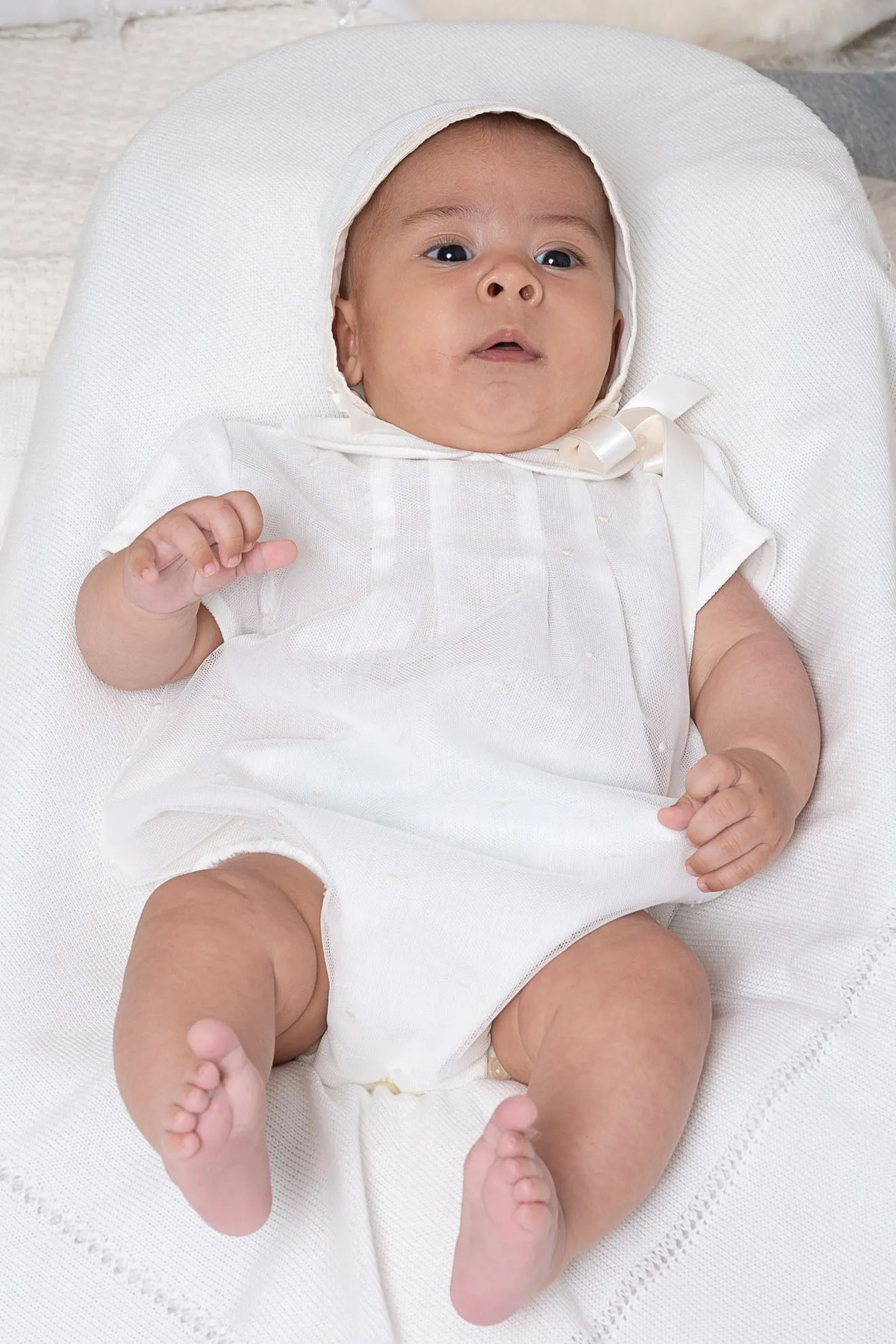 "Shay" Ivory Polka Dot Romper