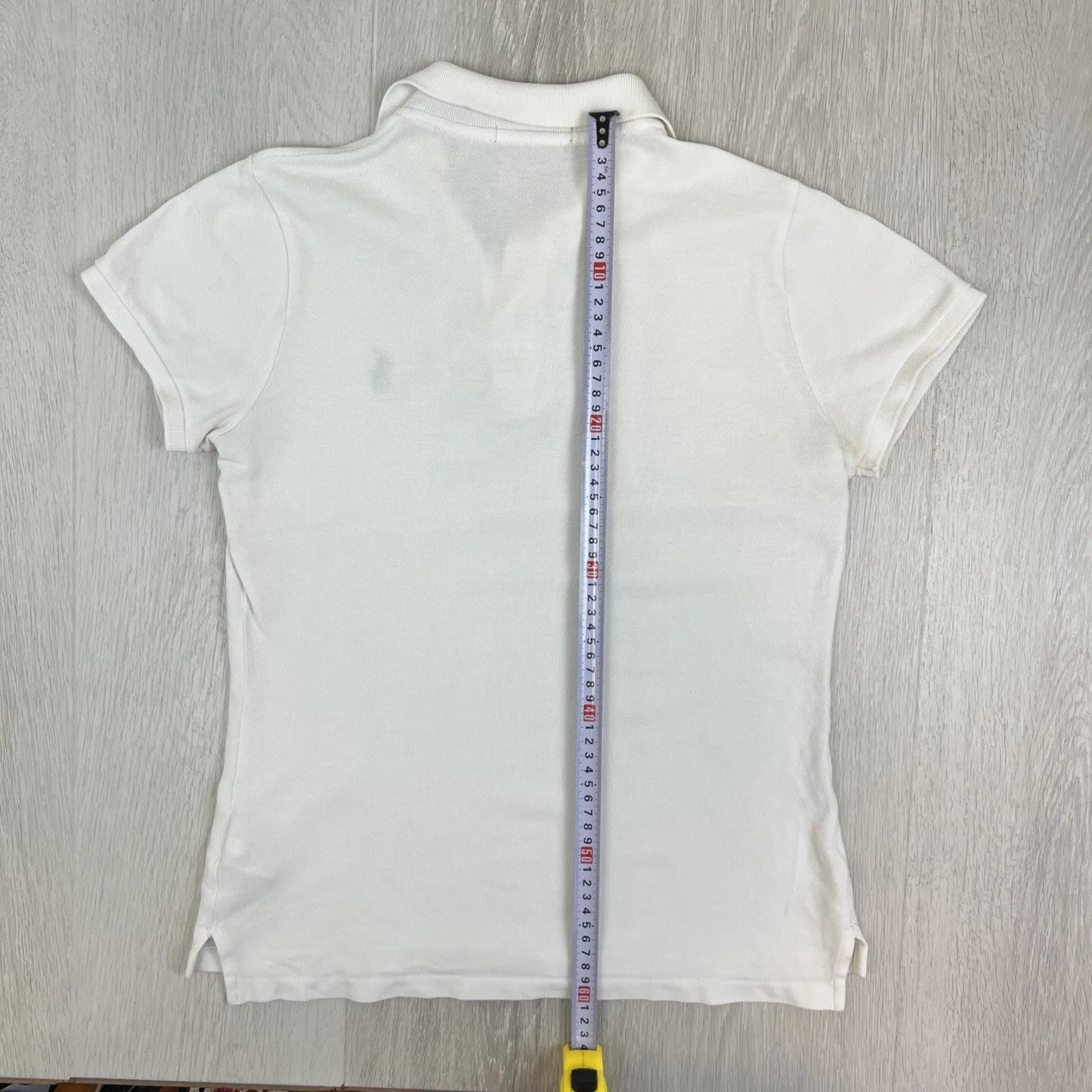 Ralph Lauren Womens The Skinny Polo Short Sleeve White Polo Shirt Size M