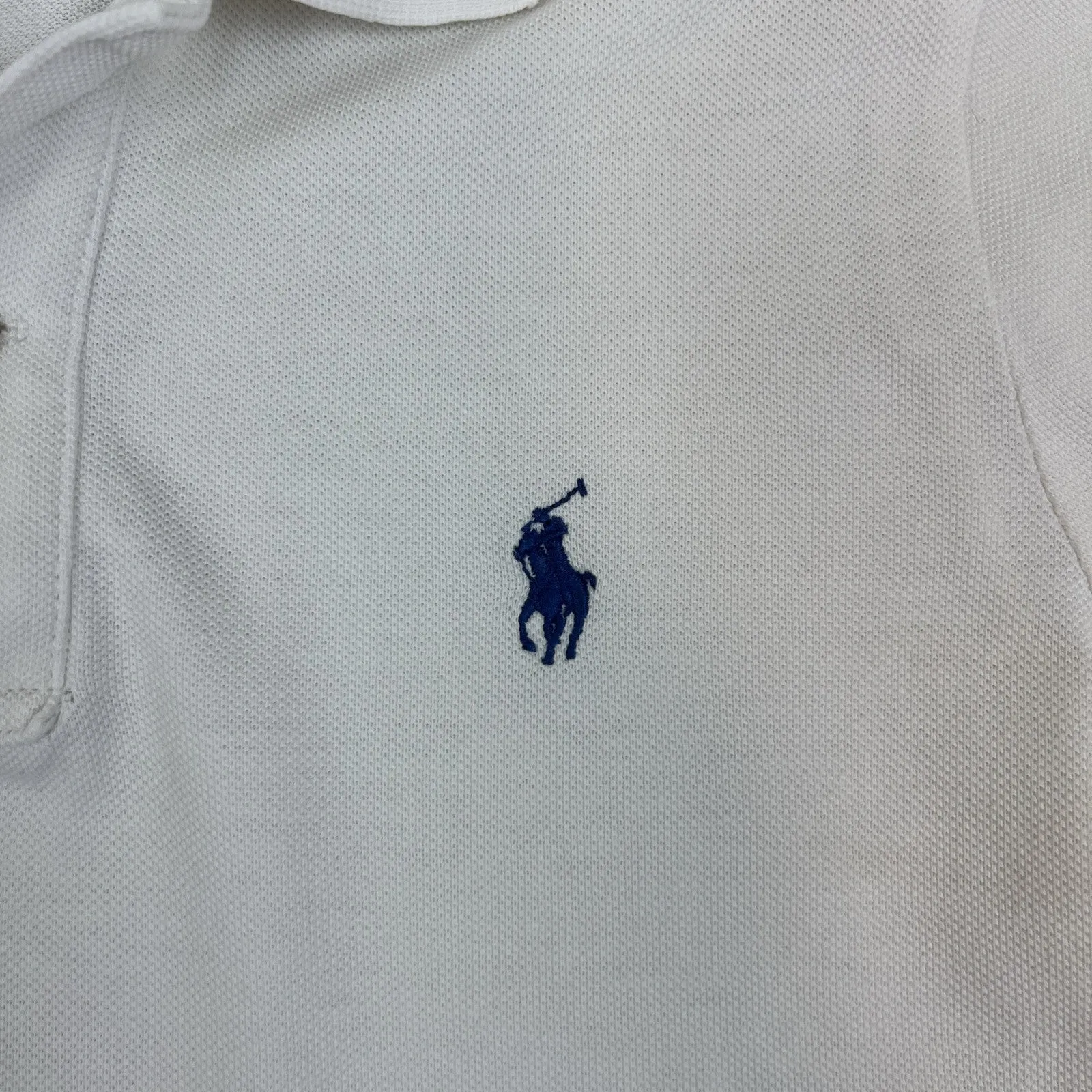 Ralph Lauren Womens The Skinny Polo Short Sleeve White Polo Shirt Size M