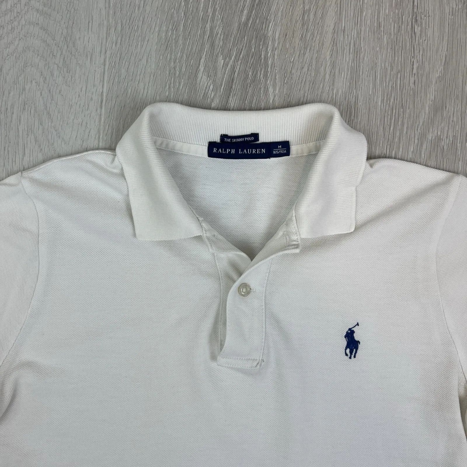 Ralph Lauren Womens The Skinny Polo Short Sleeve White Polo Shirt Size M