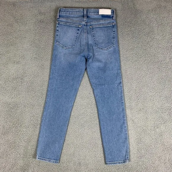 RE/DONE 90s Mid-Rise Ankle Crop Jeans Womens Size 26 Soft Indigo Comfort Stretch